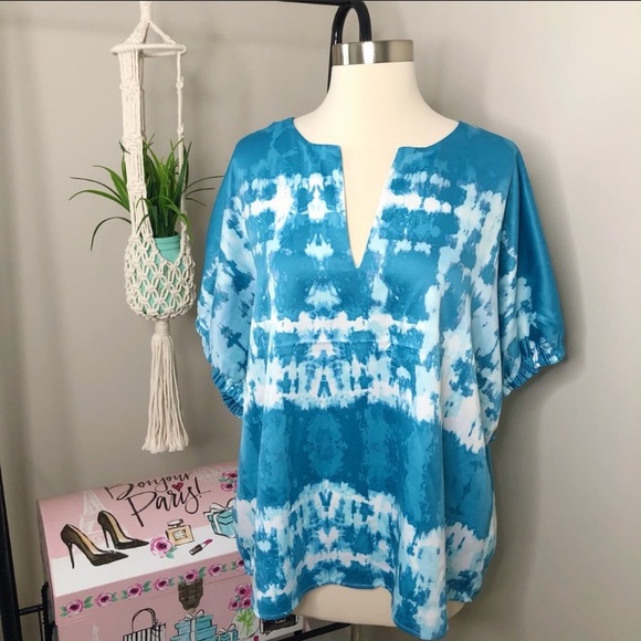 Marc New York turquoise tie dye blouse - Picture 4 of 5